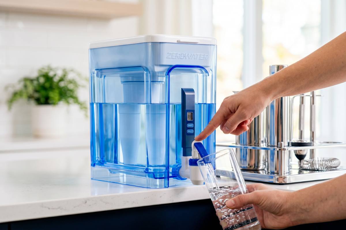ZeroWater Box 5,2 liter Ready-Read vanddispenser til k�leskab