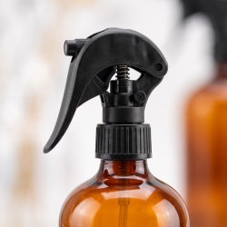 500ml Amber Plastic Boston Bottle with Spray Cap 28mm klar til dine hjemmelavede mists.