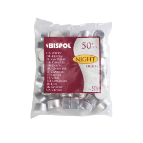 Fyrfadslys 8 Timer (50 stk) - Uparfumerede Night Lights