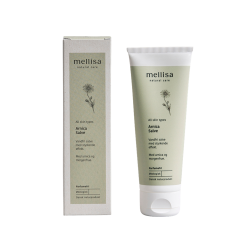 Mellisa Arnica Salve 75 ml. Salviegr�n �ske og tube med botanisk tegning, 100% vandfri kuldecreme og SOS-salve.