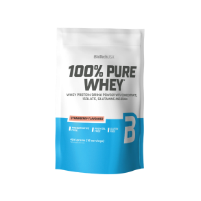 BioTechUSA 100% Pure Whey Protein pulver Strawberry 454g