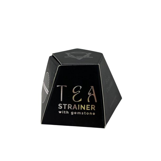 1 stk. Te-�g med R� Sort Obsidian - Black Obsidian