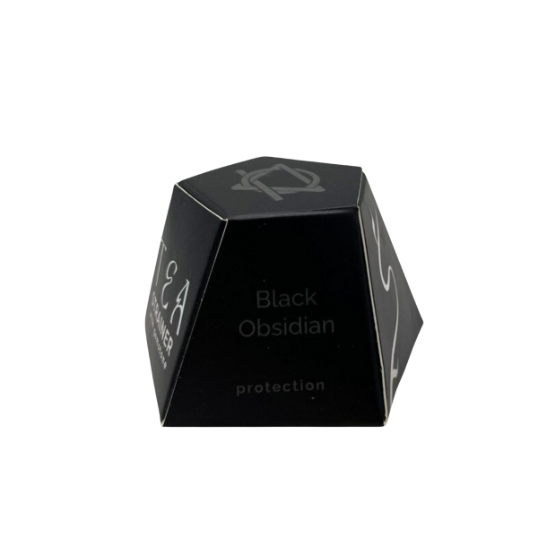 1 stk. Te-�g med R� Sort Obsidian - Black Obsidian
