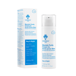 Weedness Blemish Purity CBD Cream 50ml &ndash; Let ansigtscreme til uren hud med 1000mg CBD, Niacinamid og Plant BHA.