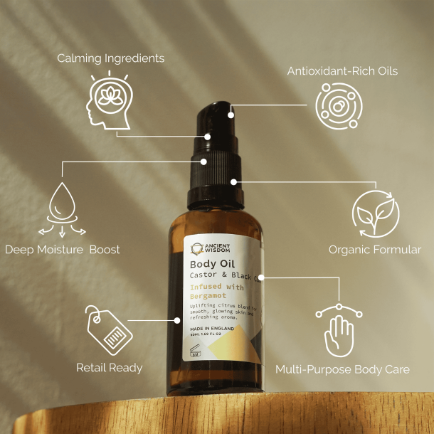 �kologisk Bergamot Kropsolie � Opfriskende Vitalitet 50ml