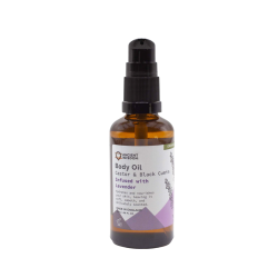 �kologisk Lavendel Kropsolie 50ml i ravgul glasflaske &ndash; luksuri�s pleje til Wellness & Restitution pr�senteret p� shoppen.