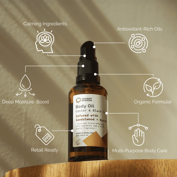 �kologisk Sandalwood &amp; Myrrh Kropsolie � Dyb Restitution 50ml