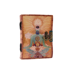 H�ndlavet L�der Notesbog | Buddha & De 7 Chakraer 18x13cm