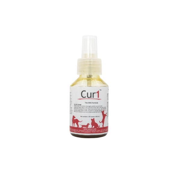 Cur1 spray til hund 100ml, naturlig loppe- og fl�tbeskyttelse med Aloe Vera og planteekstrakter fra VetCur.