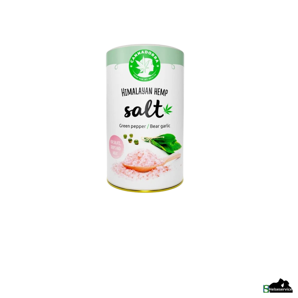 Cannadorra Himalaya salt med hamp, Grn peber &amp; Ramslg 165g