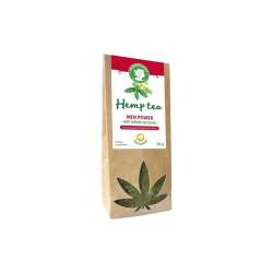 Cannadorra Hemp Tea Men Power 50g urteblanding med hampetop og Tribulus Terrestris til mandlig vitalitet og balance.