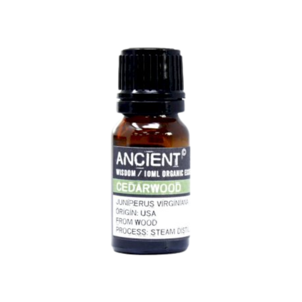 Ancient- �kologisk Cedertr�solie 10ml flaske, 100% ren �terisk olie til hudbalance og hovedbundspleje.