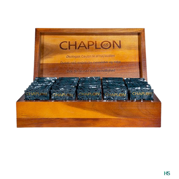 Chaplon Tekasse i tr med 50 tebreve