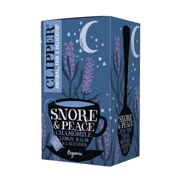 Clipper Snore and Peace �kologisk urtete 20 breve med lavendel og kamille.