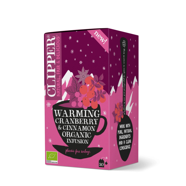 Clipper traneb�r og kanel �kologisk te 20 breve med hibiscus og nelliker.