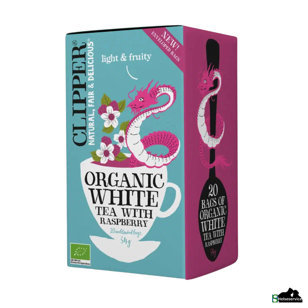 Clipper Hvid te med Hindbr 20 br.