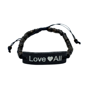 Coco Black Slogan Armb�nd � Love All -Bali Kokosn�d