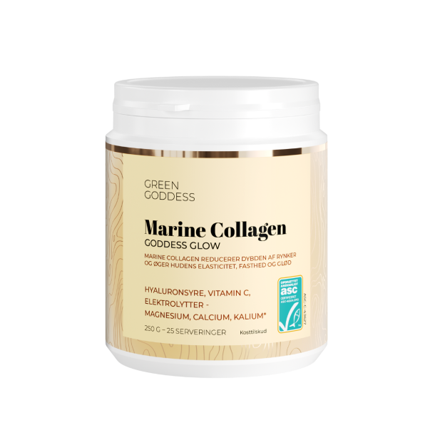Green Goddess Marine Collagen Goddess Glow 250g ananas smag hyaluronsyre.