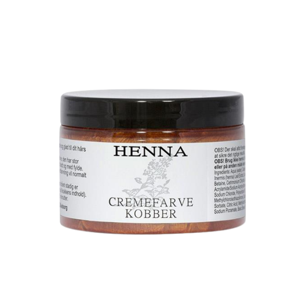 R�mer Henna Cremefarve Kobber 140 ml krukke med intensiv, naturlig plantebaseret h�rfarve til sk�nsom pleje hos Helseservice.