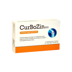 �ske med CurBoZin 633 kosttilskud, indeholdende 60 kapsler med gurkemeje, ingef�r og boswellia, for knogler og bindev�v.