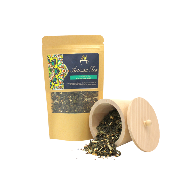 Artisan Eco �kologisk gr�n Sencha te 50g med citron og ingef�r rig p� antioxidanter.