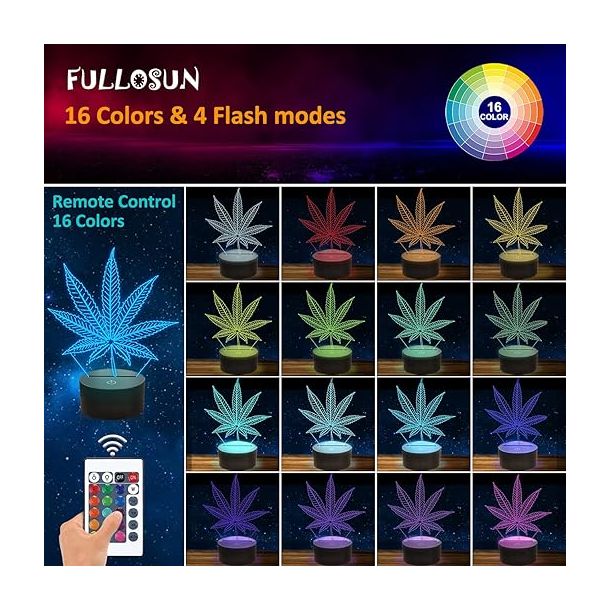 FULLOSUN 3D blad -Illusion lampe 