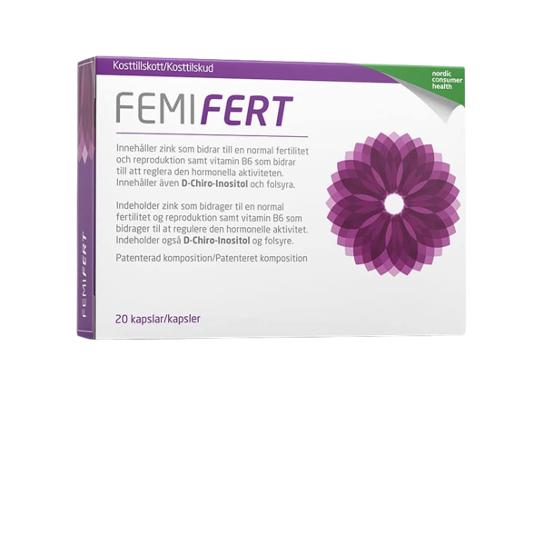 Nordic Health Femifert 20 kapsler fertilitetstilskud med D-Chiro-Inositol.
