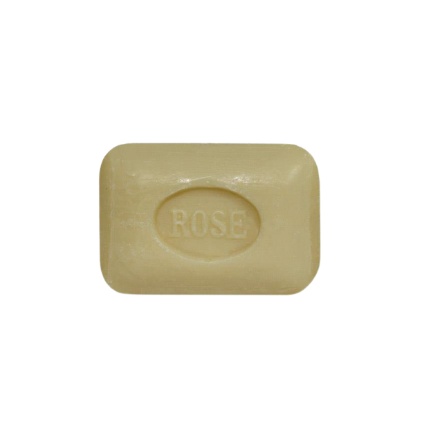 Fransk Rosens�be (100g) med et smukt pr�get rosenlogo. Giver et bl�dt og rensende skum.