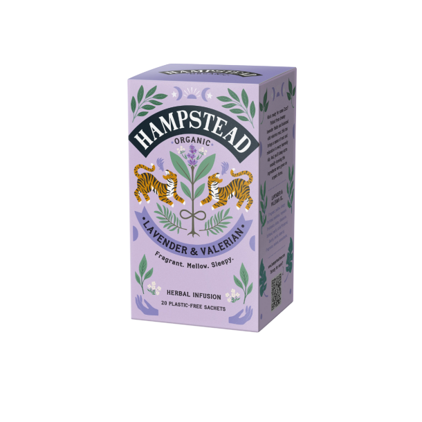 Hampstead lavendel og baldrian te �kologisk sove-te 20 breve plastikfri.