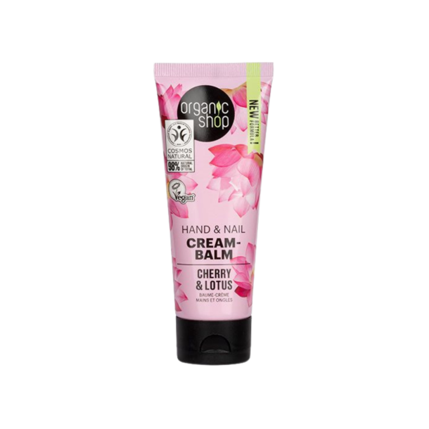 Organic shop Hand &amp; Nail Cream-Balm Cherry &amp; Lotus 75 ml
