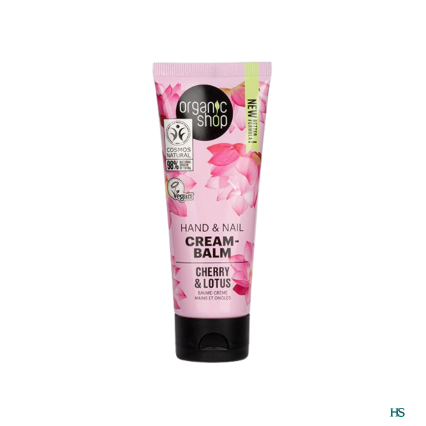 Organic shop Hand &amp; Nail Cream-Balm Cherry &amp; Lotus 75 ml