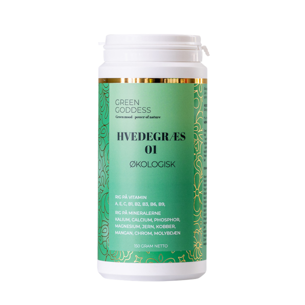 Green Goddess �kologisk hvedegr�s pulver 150g rig p� klorofyl og vitaminer.