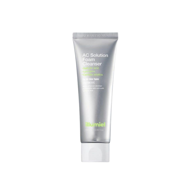 Illumiel AC Solution Foam Cleanser 120ml eksklusiv s�lvtube til koreansk ansigtsrens.