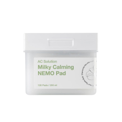 Illumiel AC Solution Milky Calming NEMO Pad 100 stk boks til koreansk hudpleje.