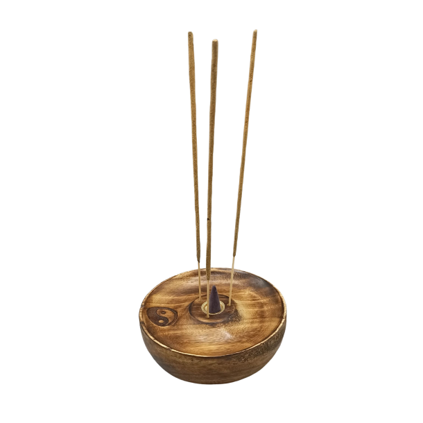 Yin &amp; Yang R�gelseholder � H�ndsk�ret Mangotr� til Pinde &amp; Cones