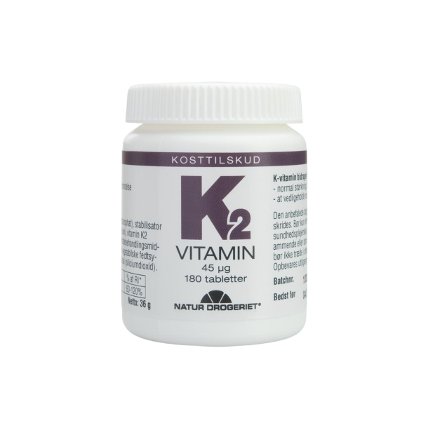 Natur-Drogeriet K2-vitamin 180 tabletter med menakinon-7.