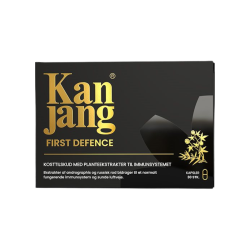 Kan Jang First Defence �ske i sort og guld. Kosttilskud med andrographis og russisk rod til immunforsvaret.
