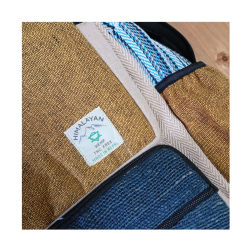 Nepal Hamp Rygsk Stor - Teal &amp; Gurkemeje Hndlavet