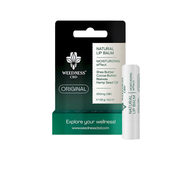 Weedness Natural Lip balm med fugtgivende effekt med 4% CBD
