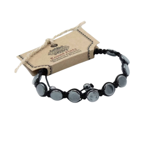 Magnetisk H�matit Shamballa Armb�nd - Round Flats (Unisex)