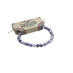 Amethyst manifestationsarmb�nd Calmness med lilla krystalperler til indre ro, klarhed og balance.