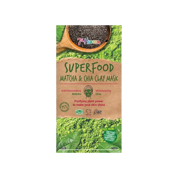 7th Heaven Matcha og Chia Clay Mask ansigtsmaske med gr�n te og ler.