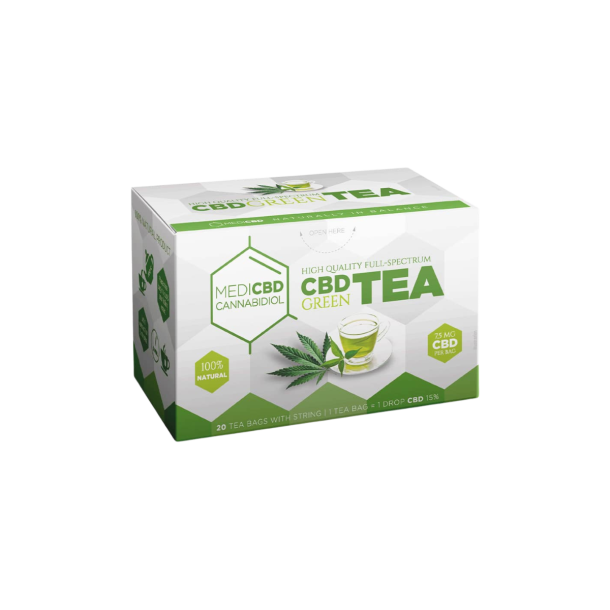 MediCBD Gr�n te med Cannabis ekstrakt 20 breve 7.5mg CBD.