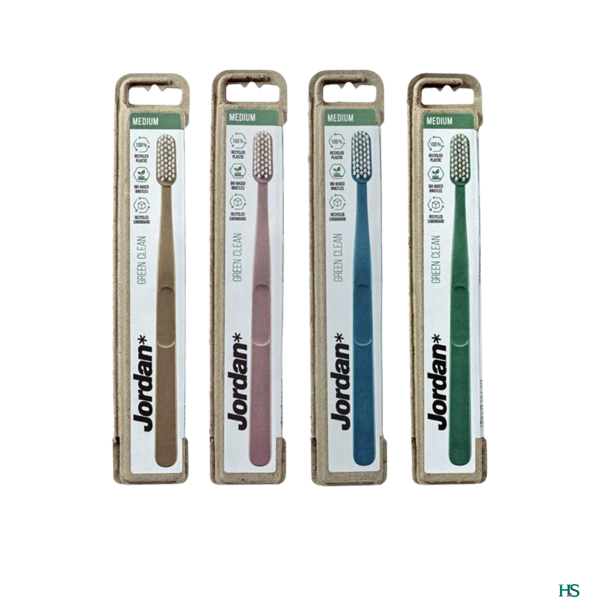 Jordan Tandbrste Green Clean Medium ass. farver 1 stk.