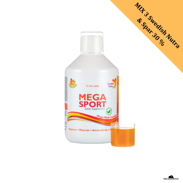 Swedish Nutra Mega Sport Vitamin til atleter -500 ml