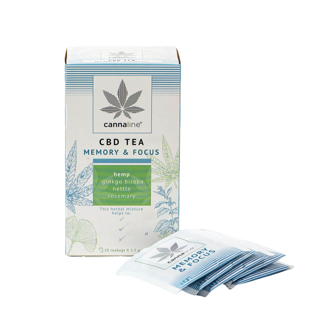 Cannaline Memory og Focus Tea 20 breve urtete med ginkgo og gr�n te.