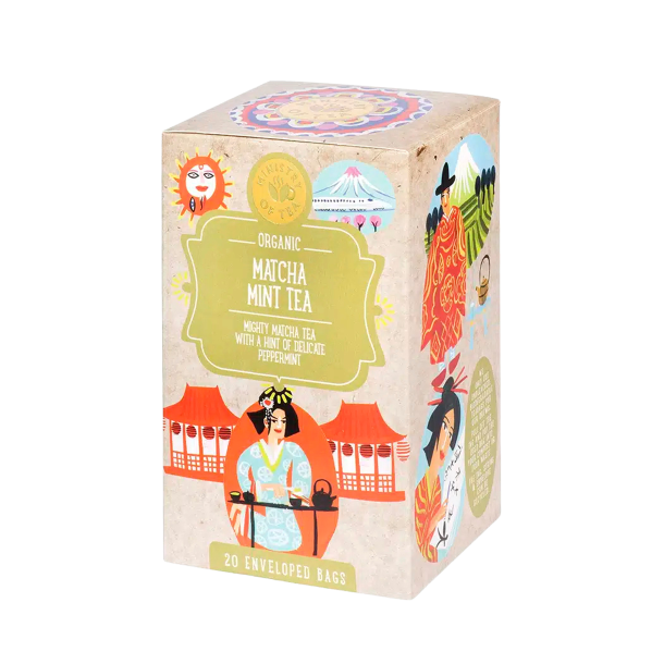 Ministry of Tea Matcha Mint �kologisk gr�n te 20 breve med mynte.