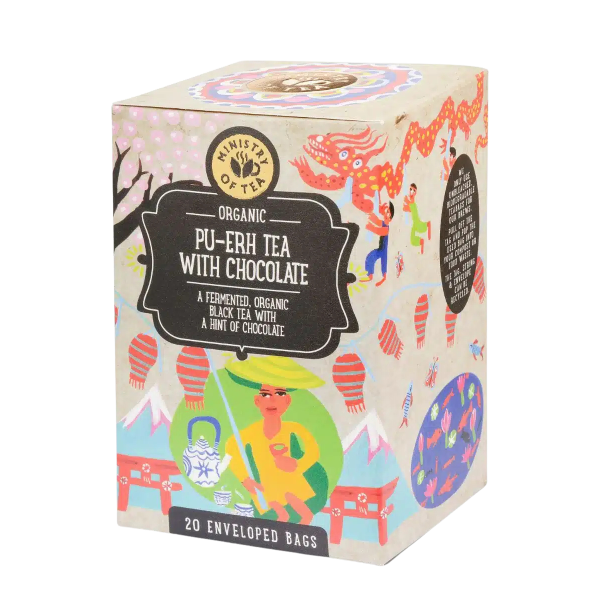 Ministry of Tea Pu-Erh Chocolate �kologisk fermenteret te 20 breve chokoladearoma.
