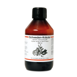Maria Treben Schweden-Kr�uter 200 ml original svenskerdr�ber i lille m�rk brun glasflaske.