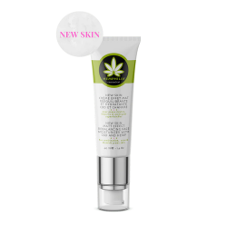 Hemphilia �kologisk Dybderensende ansigtscreme med Hamp 40 ml. Hvid og gr�n tube med pumpe og hampblad-logo.